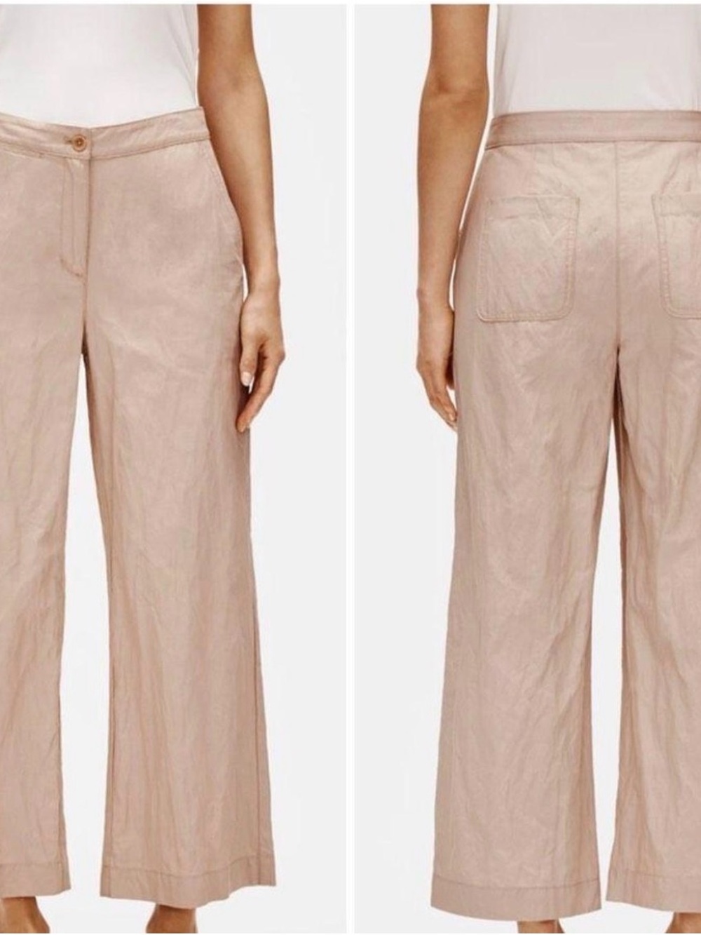 Relaxed Wide-Leg Pants in Soft Blush